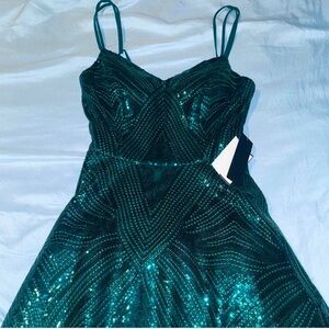 Emerald Green Sequin Mini Dress